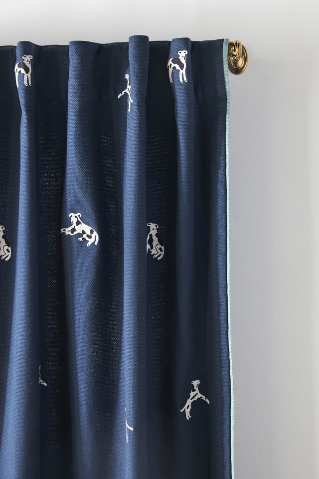 Monroe Dog Embroidered Curtain #1