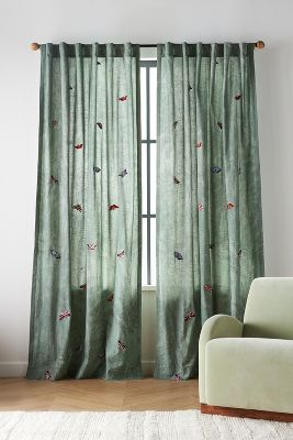 Anthropologie Damita Curtain By  In Green Size 50x84
