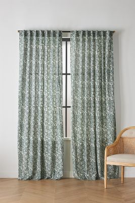 Anthropologie Hyacinth Curtain By  In Blue Size 50" X 96"