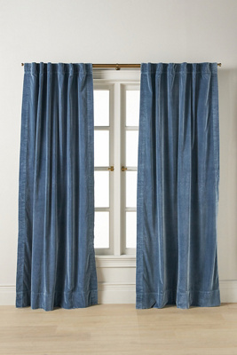 Anthropologie Trova Washed Velvet Curtain