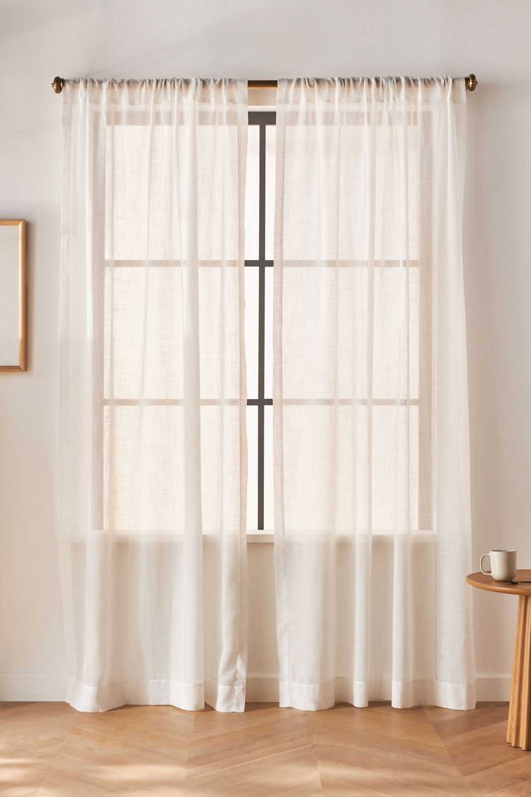 Lena Sheer Woven Curtain - White