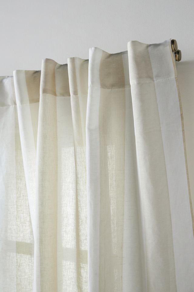Pallido Cotton Linen Blend Woven Striped Curtain #1