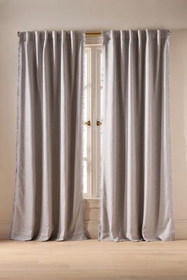 Anthropologie Luxe Linen Blend Blackout Curtain