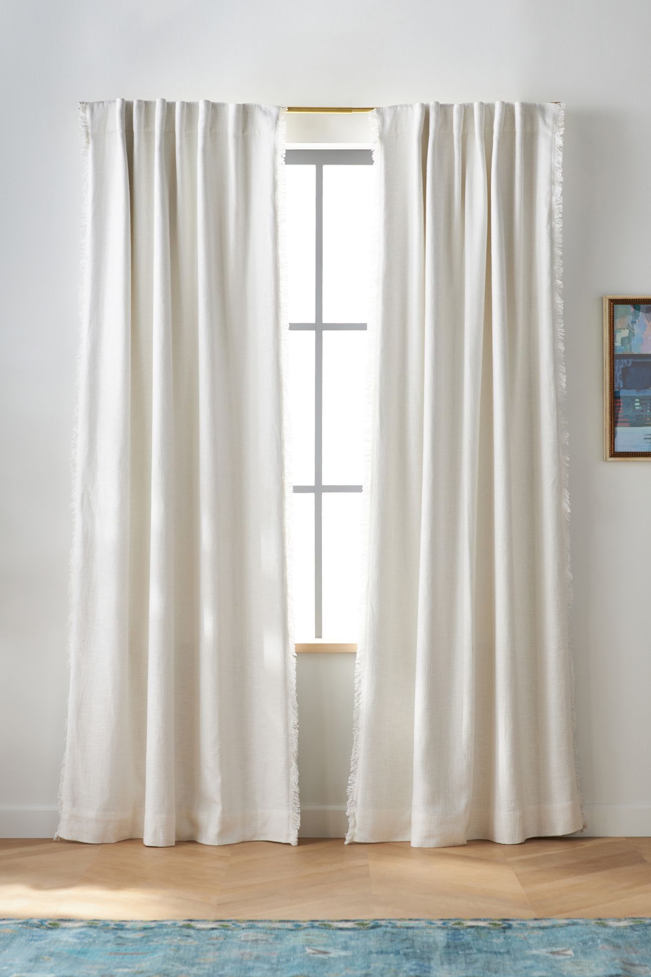 Luxe Linen Blend Woven Blackout Curtain - Ivory, 63" X 50"