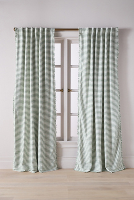 Anthropologie Luxe Linen Blend Blackout Curtain
