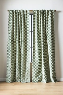 Carmine Woven Checkered Curtain