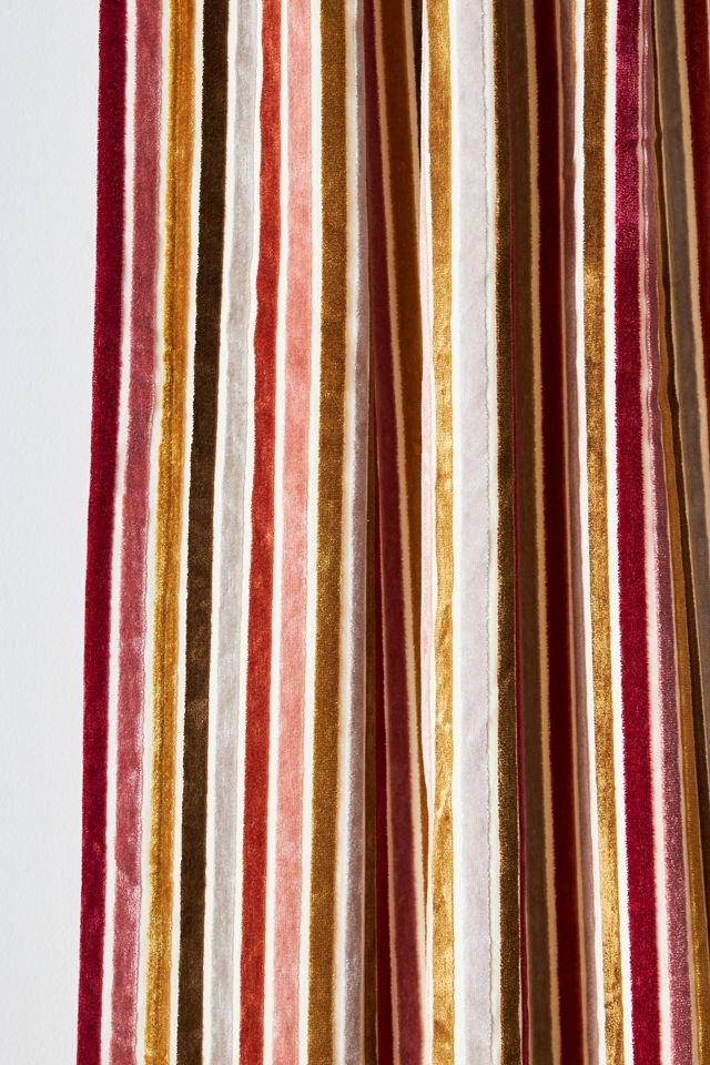 Striped Velvet Woven Curtain #1