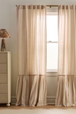 Peggy Cotton Ruffle Striped Curtain