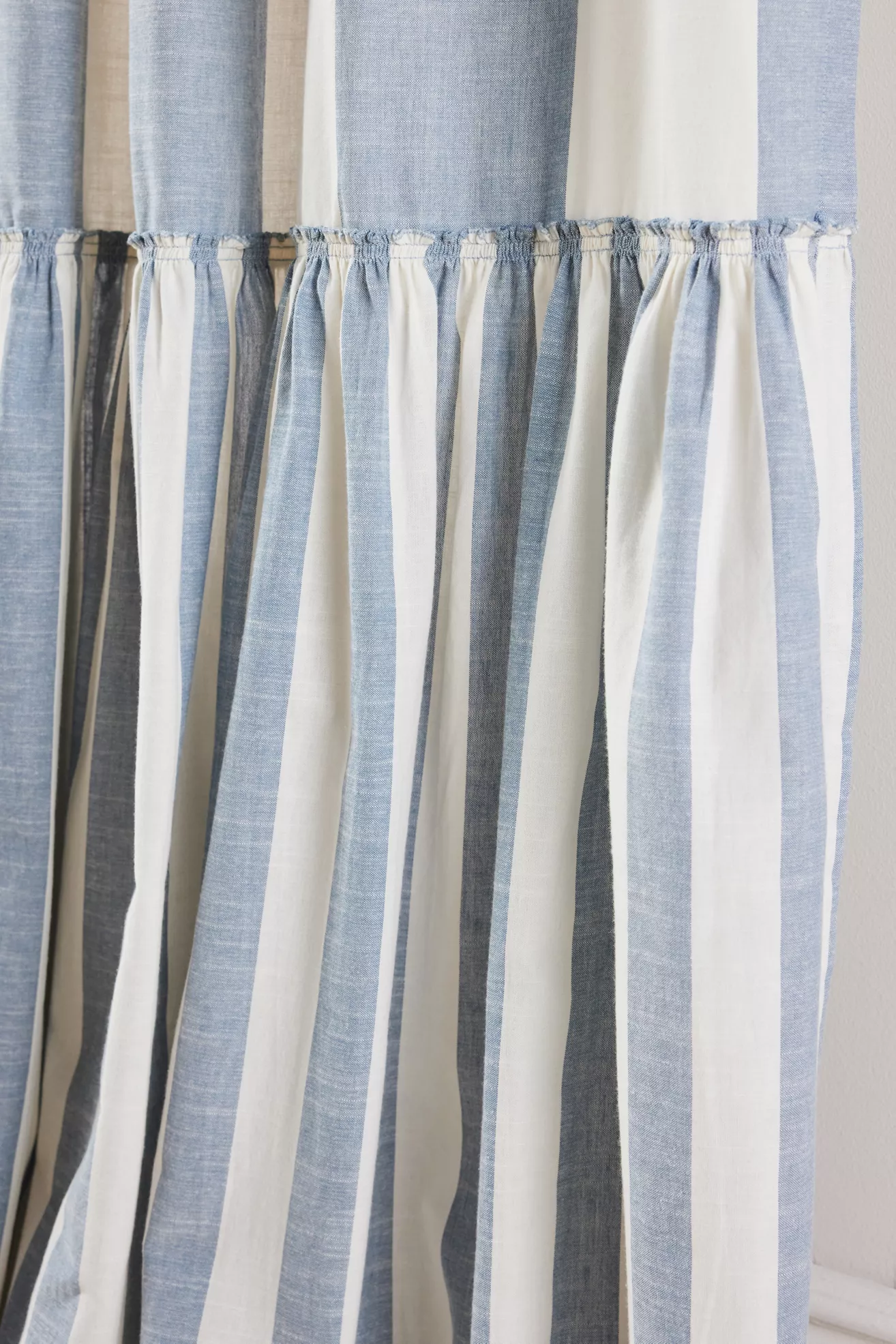 Peggy Cotton Ruffle Striped Curtain - thumbnail 5