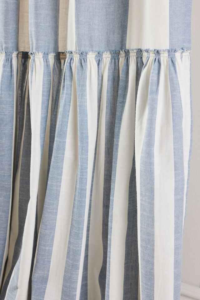 Peggy Cotton Ruffle Striped Curtain #1