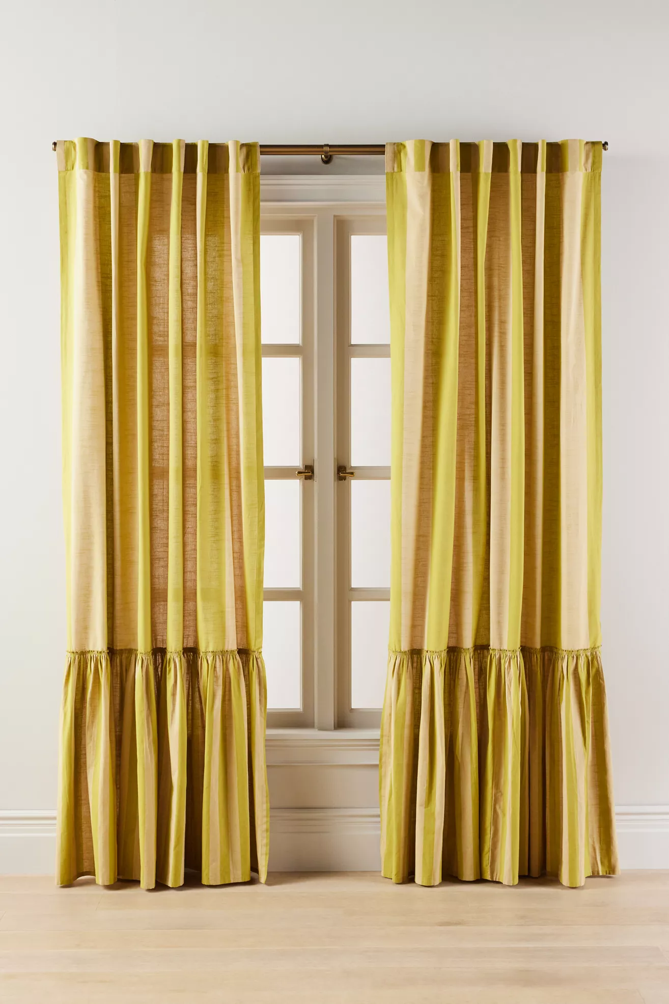 Peggy Cotton Ruffle Striped Curtain - thumbnail 9