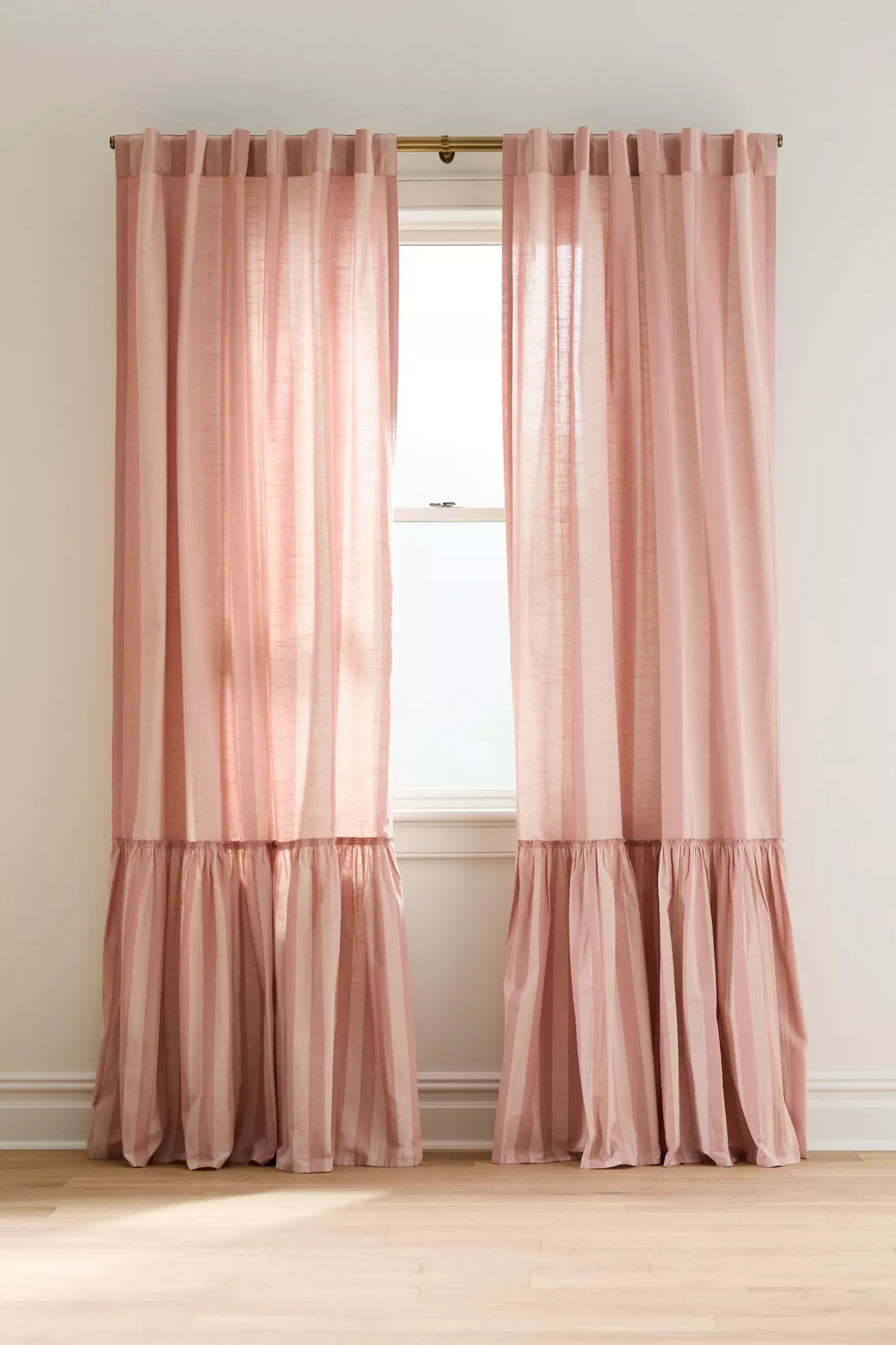 Peggy Cotton Ruffle Striped Curtain - thumbnail 6
