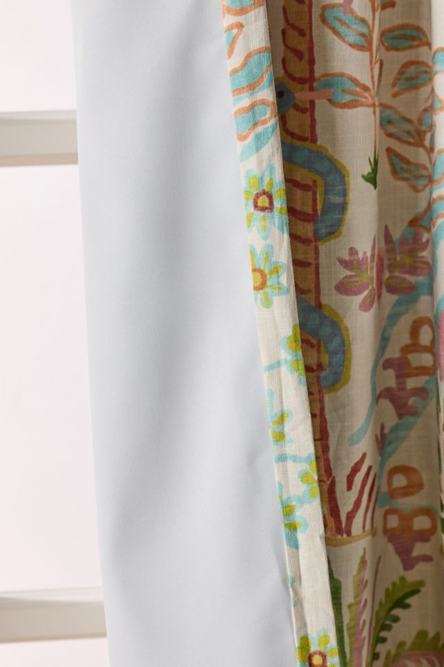 Organic Cotton Tales Menagerie Printed Blackout Curtain | AnthroHome