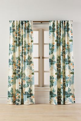 Cotton Printed Swan Curtain