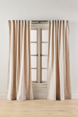Cotton Woven Stripe Curtain by Anthro...