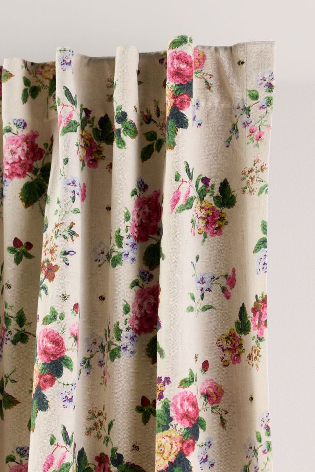 Camille Cotton Linen Floral Blackout Curtain #1