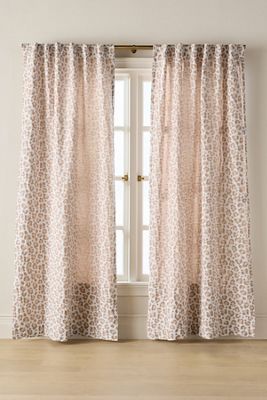 Cotton Blend Jacquard Printed Cheetah Curtain