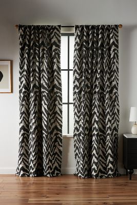 Anthropologie Calantha Jacquard Curtain In Assorted