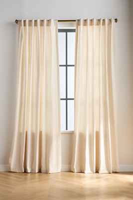 Anthropologie Ticking Stripe Cotton Woven Curtain