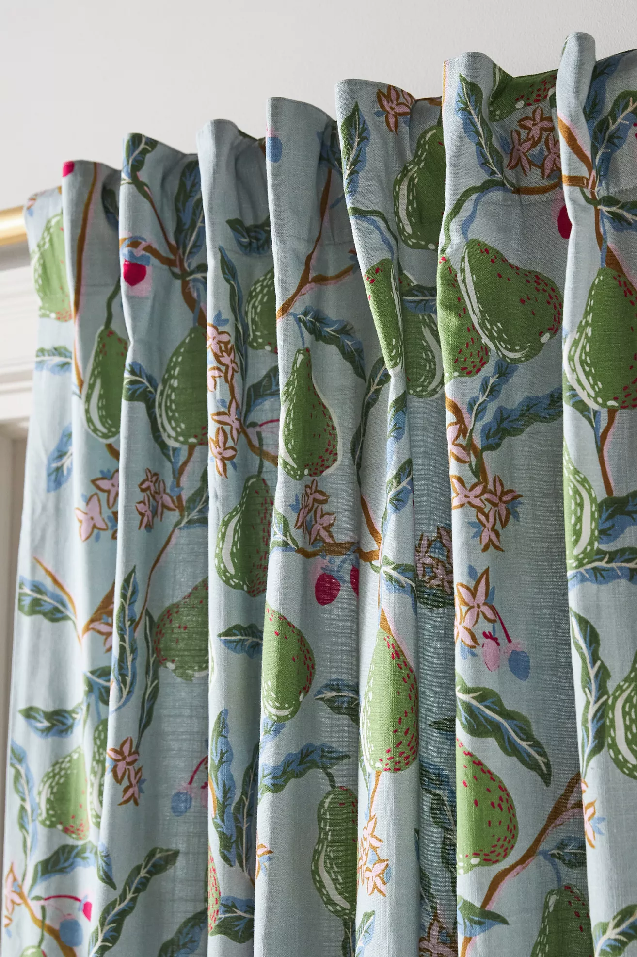 Pera Cotton Pear Printed Curtain - thumbnail 3