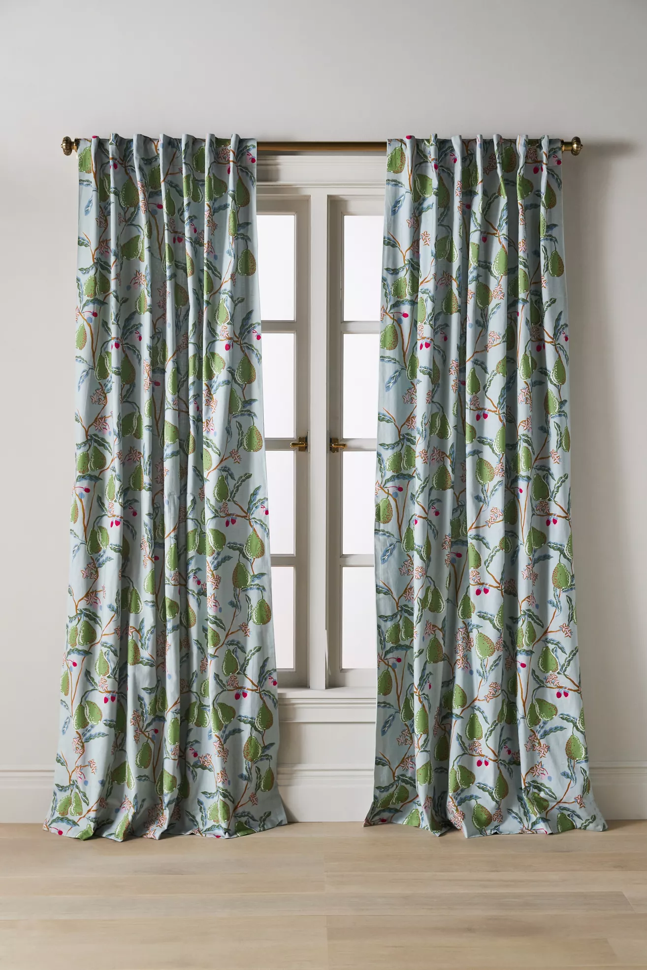 Pera Cotton Pear Printed Curtain - thumbnail 2