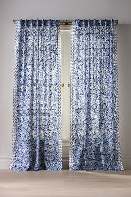 Cotton Woven Block Print Curtain