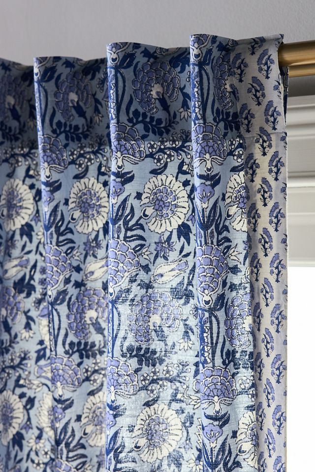 Cotton Mix Print Floral Curtain #1