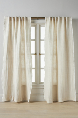 Anthropologie Amande Linen Cotton Blend Curtain