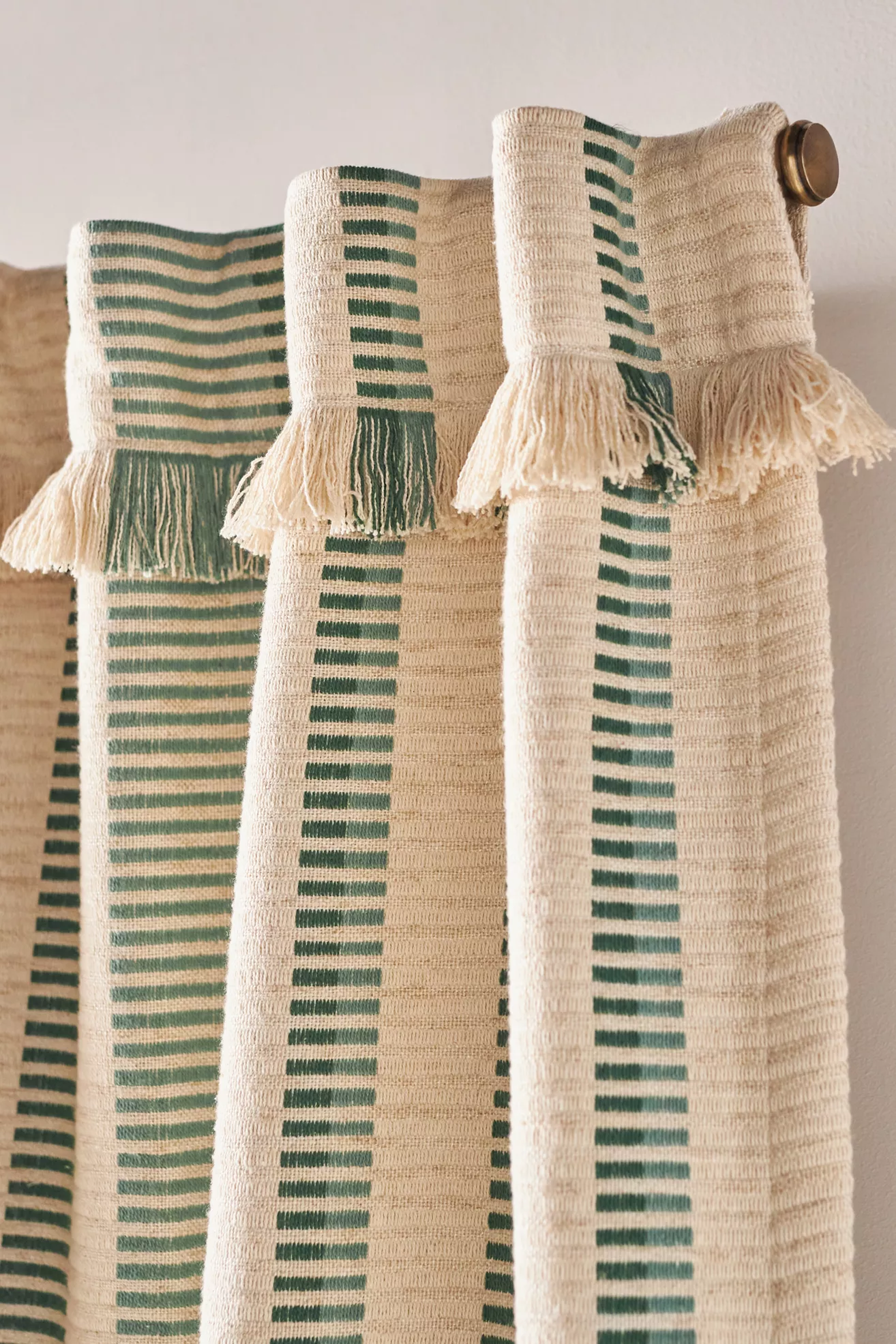 Pieced Stripe Cotton Blend Woven Blackout Curtain - thumbnail 2