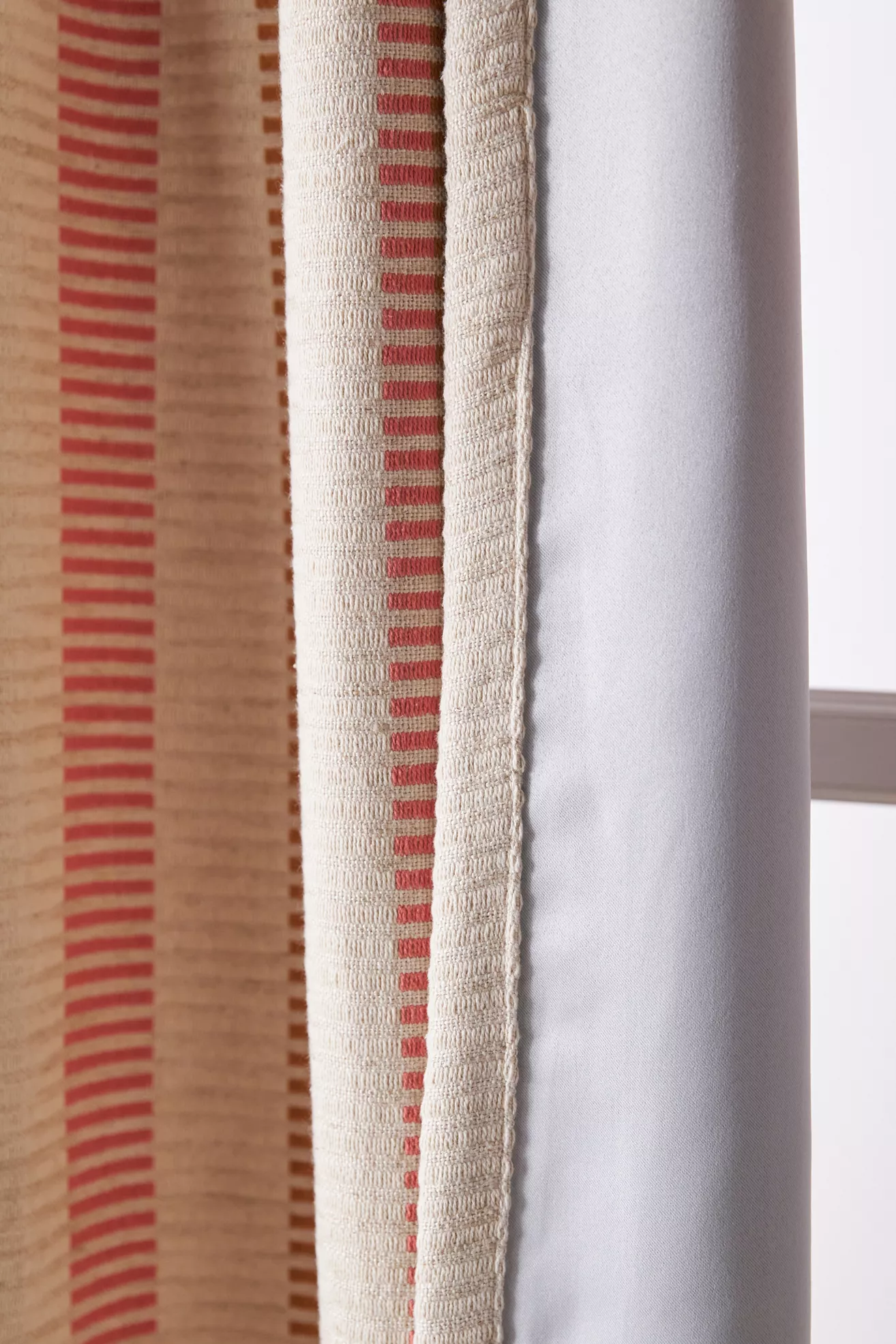 Pieced Stripe Cotton Blend Woven Blackout Curtain - thumbnail 9