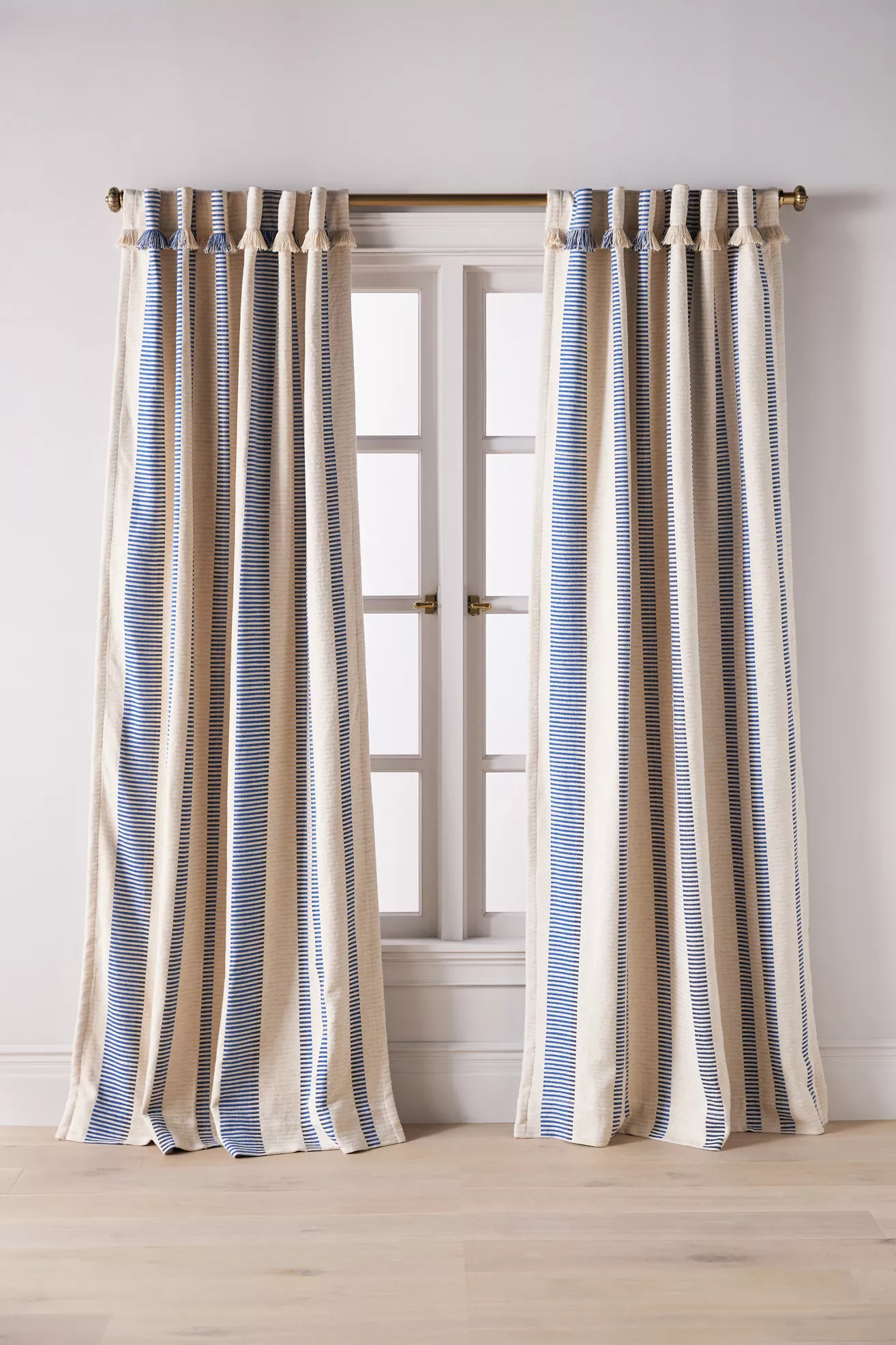 Pieced Stripe Cotton Blend Woven Blackout Curtain - thumbnail 10