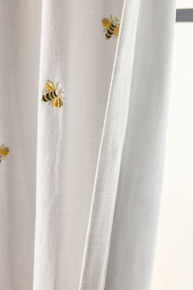 Abeille Embroidered Bee Cotton-Blend Blackout Curtain #2