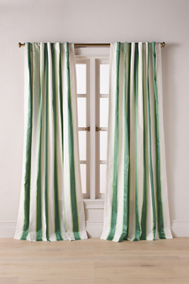 Anthropologie Woven Rugby Stripe Curtain