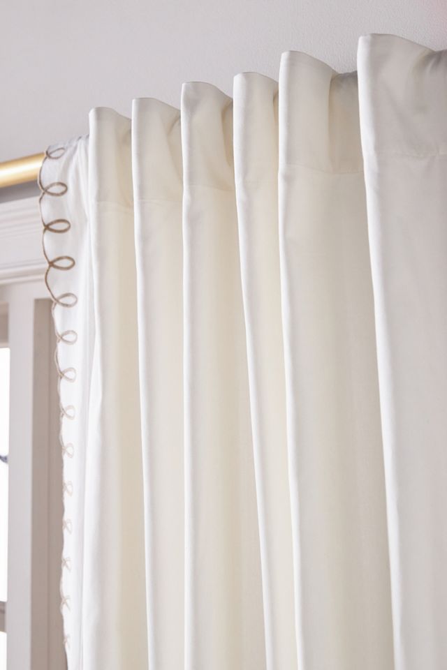 Maeve Cotton Embroidered Looped Curtain #1