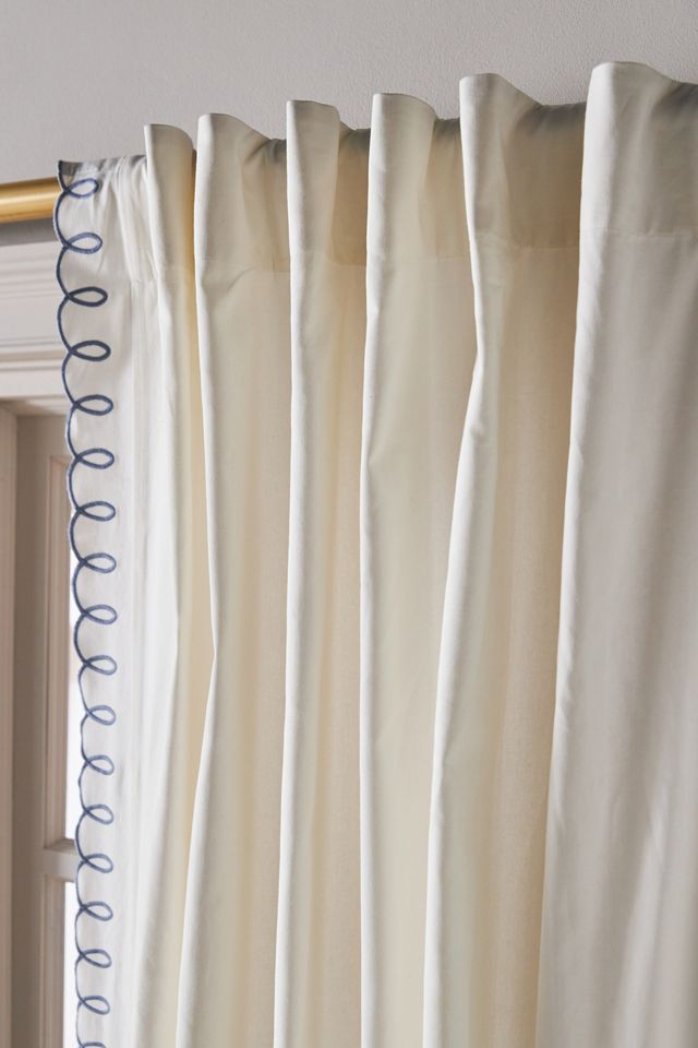 Maeve by Anthropologie Loop Embroidered Cotton Curtain
