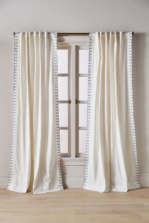 Maeve Cotton Embroidered Looped Curtain