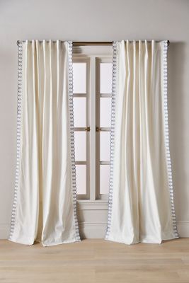 Maeve Cotton Embroidered Looped Curtain