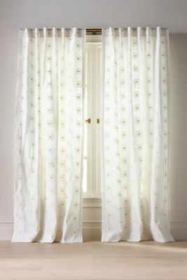 Lotte Cotton Embroidered Daisy Curtain