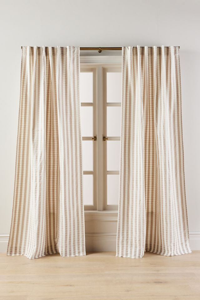Cotton Woven Stripe Curtain | AnthroHome