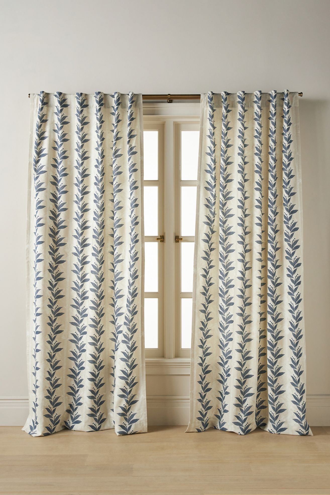 Calista Printed Floral Curtain - Neutral, 84" X 50"
