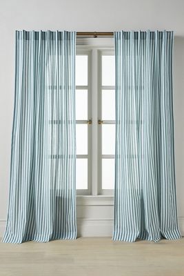 Tenda a Righe Festonate Jacquard di Cotone Solenne