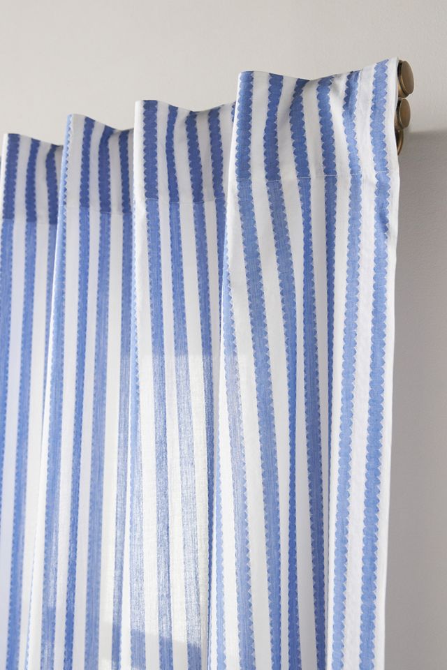 Solenne Woven Scalloped Striped Curtain #1