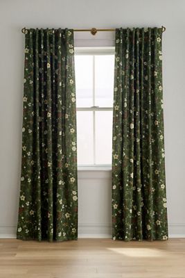 100% Cotton Garnet Printed Floral Curtain