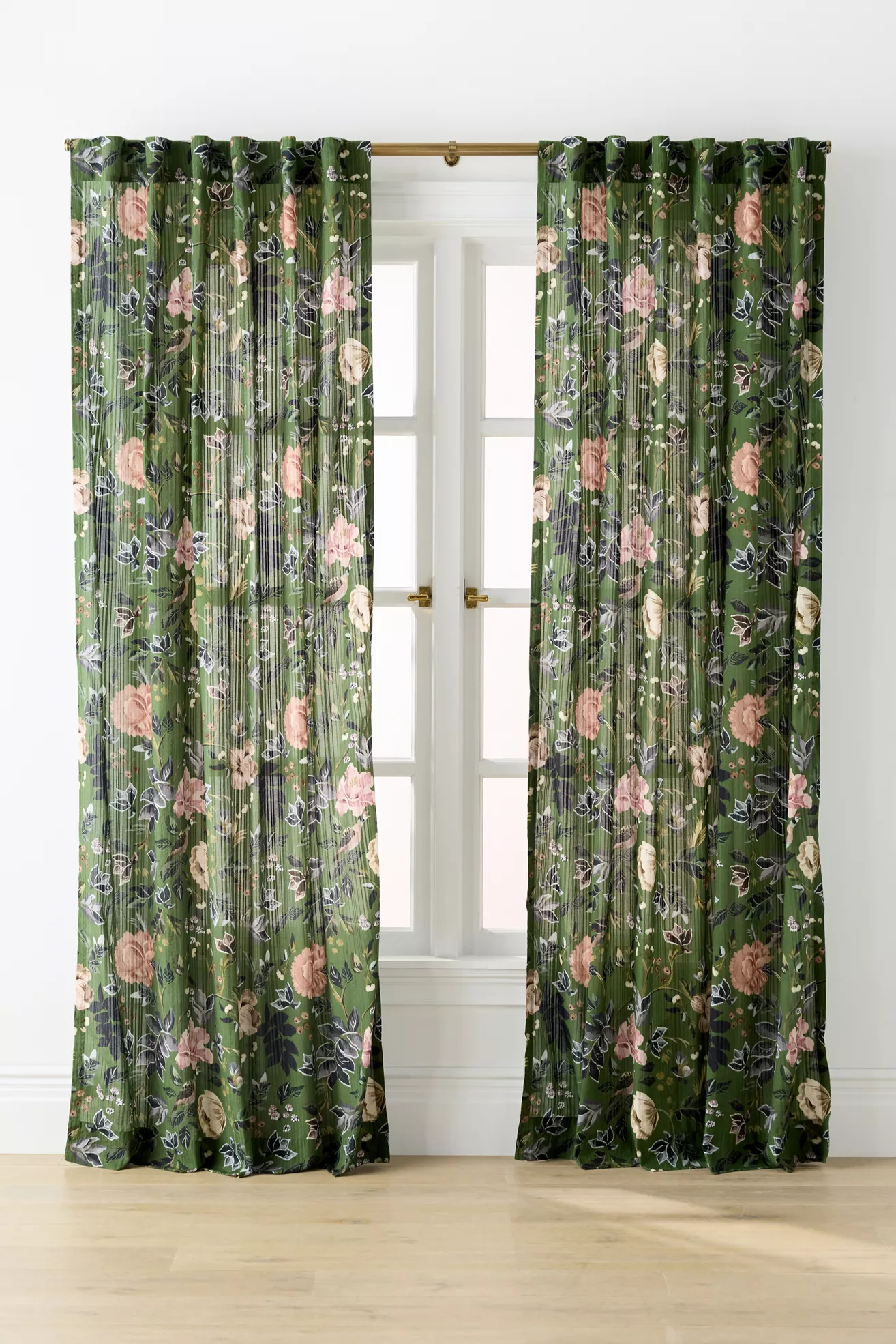 Seren Cotton Sheer Painterly Floral Curtain