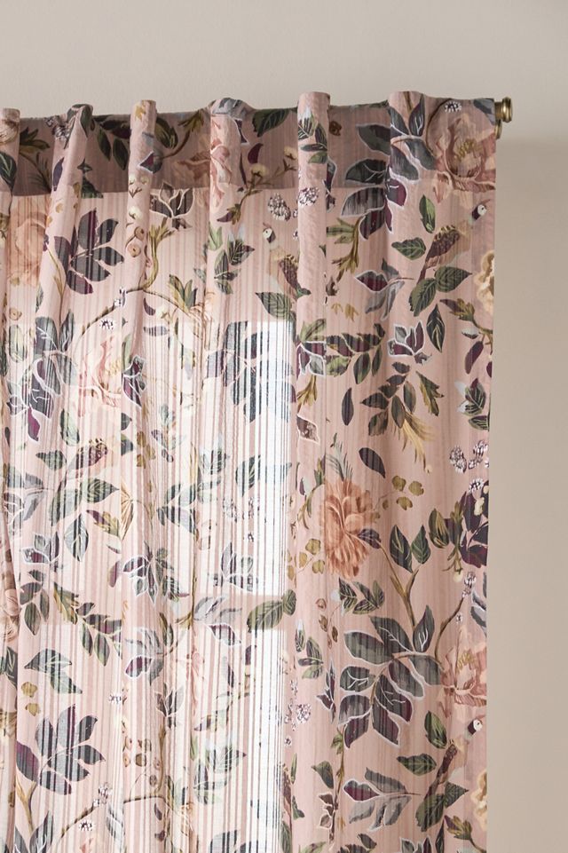 Seren Cotton Sheer Painterly Floral Curtain #1