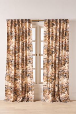 Organic Cotton Tales Menagerie Printed Café Curtain, Set of 2