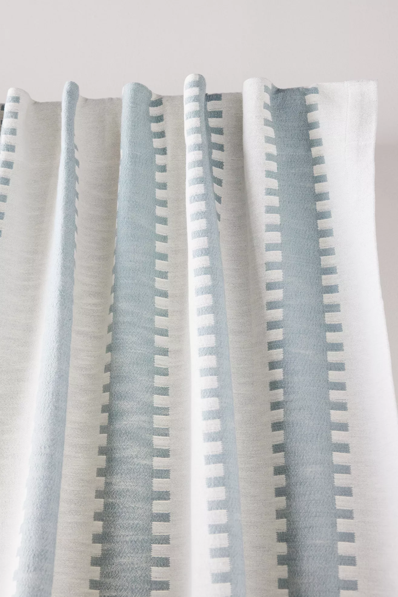Cotton Jacquard Notched Striped Curtain - thumbnail 8