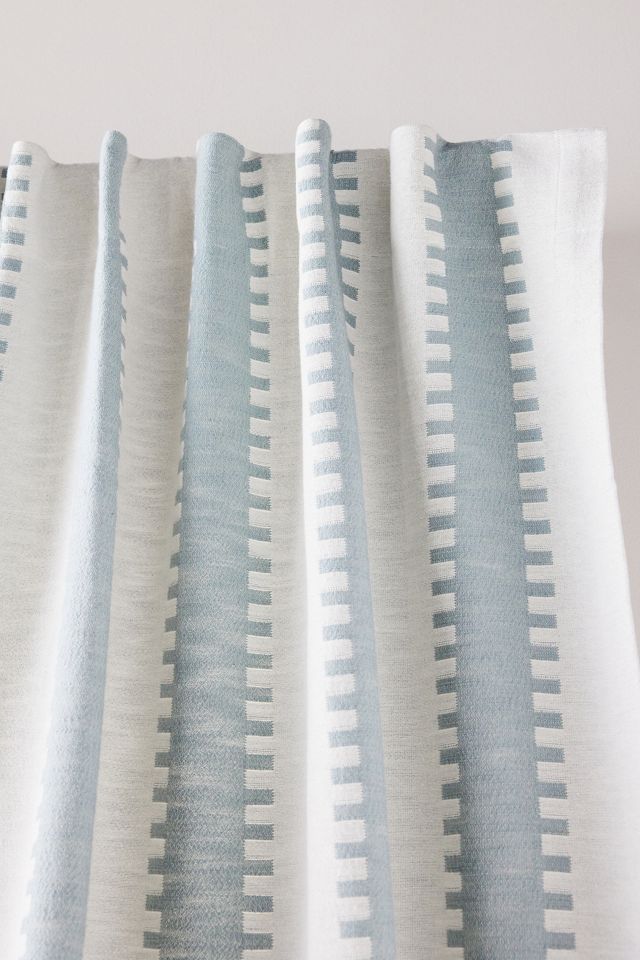 Tenda a Righe Dentellata in Jacquard di Cotone #1