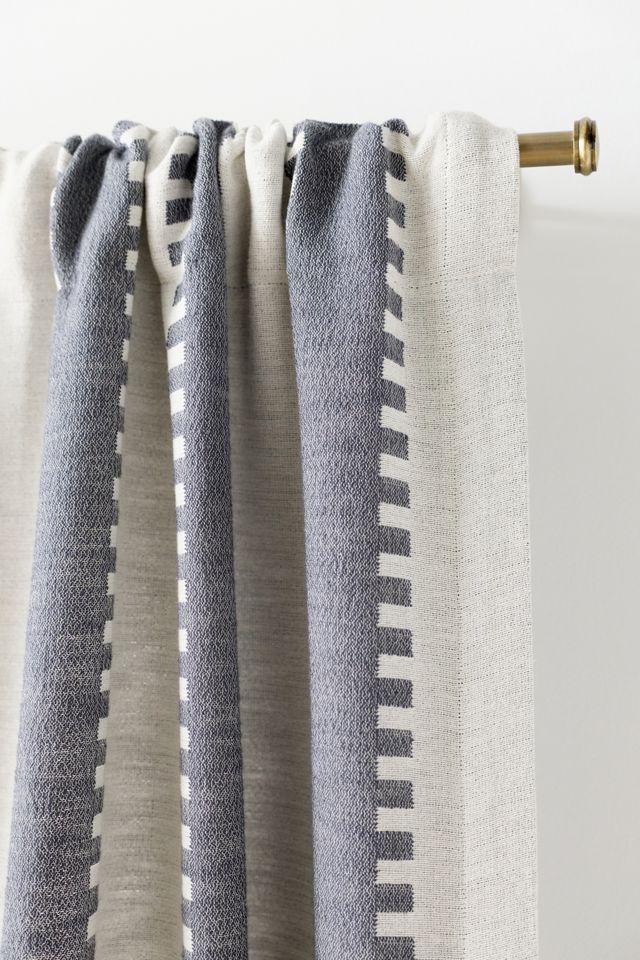Cotton Jacquard Notched Striped Curtain #1