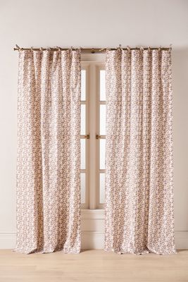 Leora Printed Cotton Tie-Top Floral Curtain